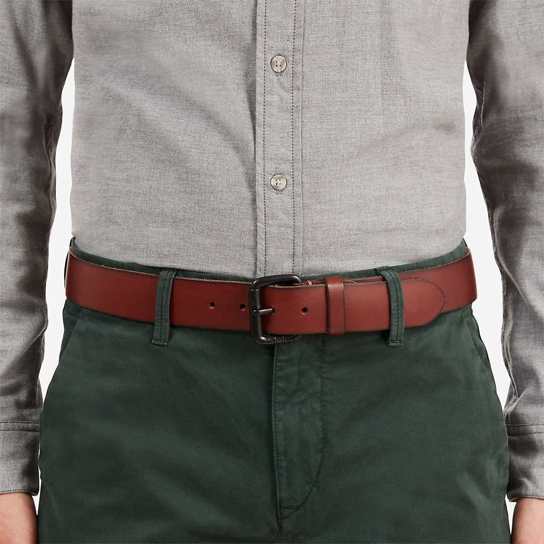 Timberland Top Pick - Roller Buckle Leather Belt for Men in Brown