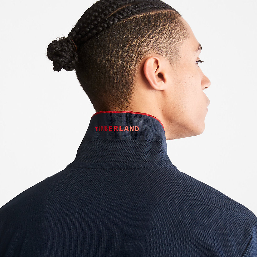 Timberland Featured - Millers River Print-Collar Polo Shirt for Men in Navy