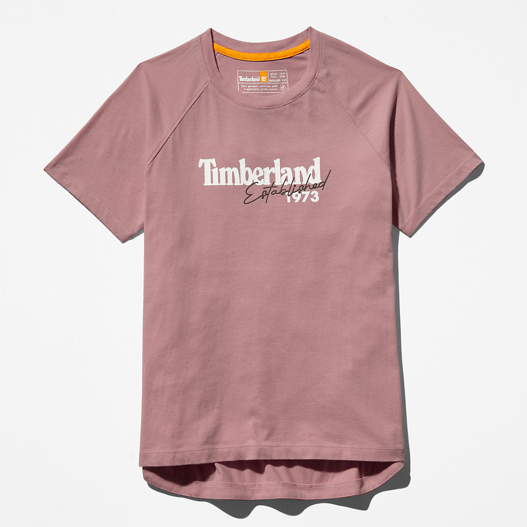 Timberland Trending - Raglan-sleeve Logo T-Shirt for Women in Pink