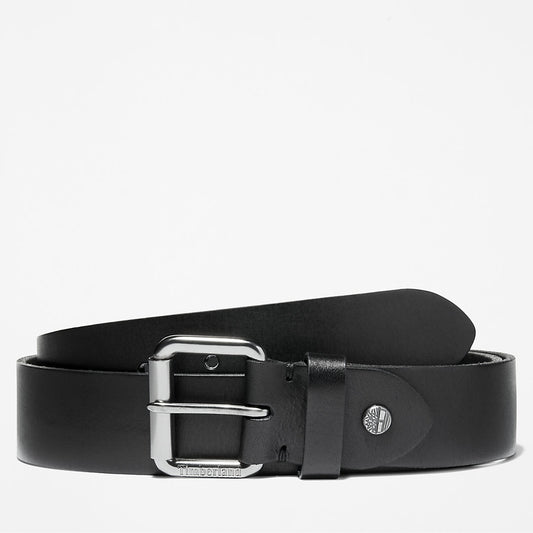 Timberland Smart Buy - Roller Buckle Leather Belt for Men in Black