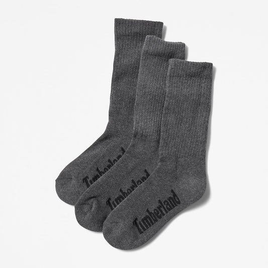 Timberland Recommended - Stratham 3-Pack Crew Sport Socks for Men in Dark Grey