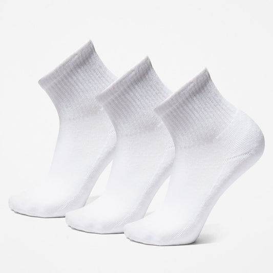 Timberland Customer Favorite - Stratham 3-Pack Quarter-length Sport Socks for Men in White