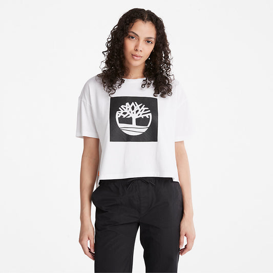 Timberland New - Cropped Logo T-Shirt for Women in White
