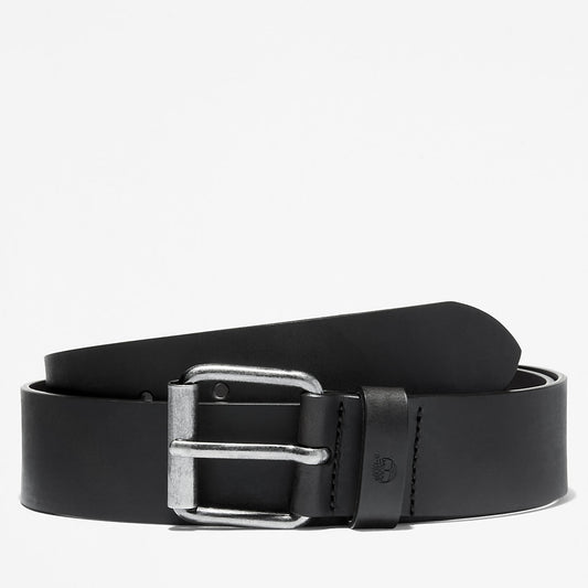 Timberland Everyday - Leather Belt with Antique-Finish Buckle for Men in Black