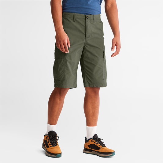 Timberland New - Poplin Cargo Shorts for Men in Dark Green