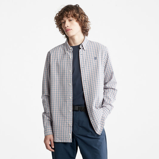 Timberland Popular - Seersucker Gingham Shirt for Men in Purple