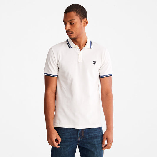 Timberland Smart Buy - Millers River Tipped Polo Shirt for Men in White