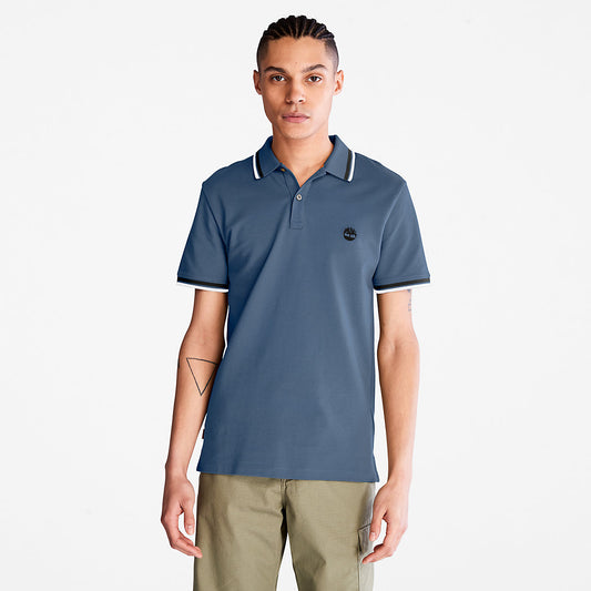 Timberland Sale - Millers River Tipped Polo Shirt for Men in Blue