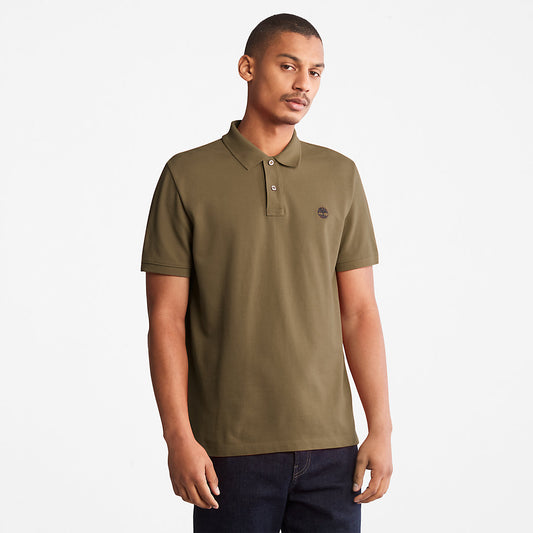 Timberland Essential - Millers River Pique Polo Shirt for Men in Dark Green