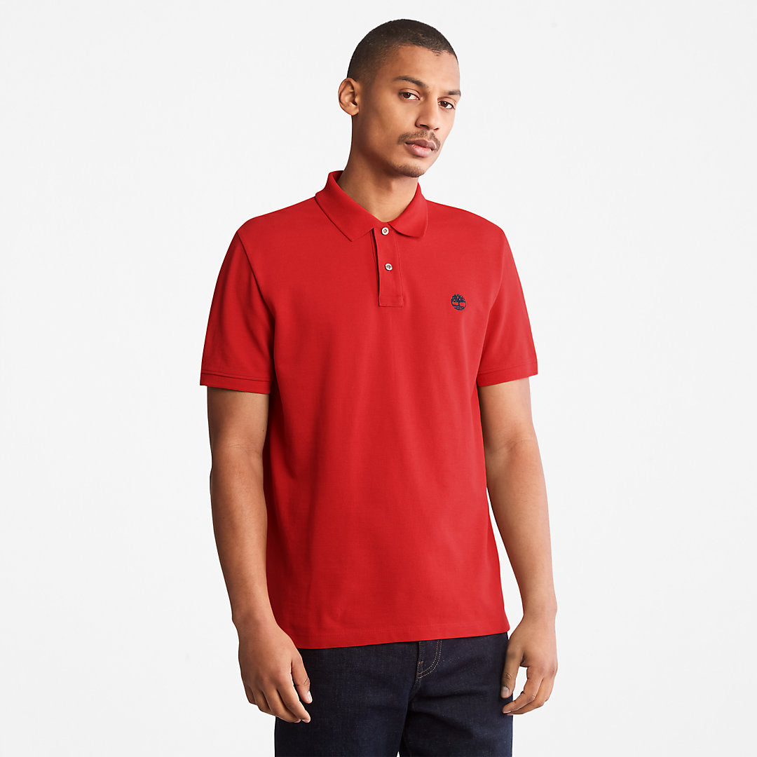 Timberland Essential - Millers River Pique Polo Shirt for Men in Red