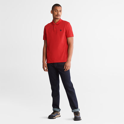 Timberland Essential - Millers River Pique Polo Shirt for Men in Red