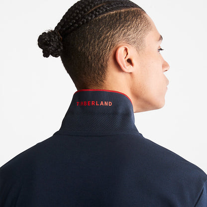 Timberland Featured - Millers River Print-Collar Polo Shirt for Men in Navy