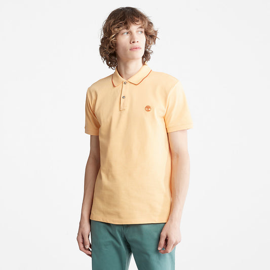 Timberland Sale - Millers River Print-Collar Polo Shirt for Men in Yellow