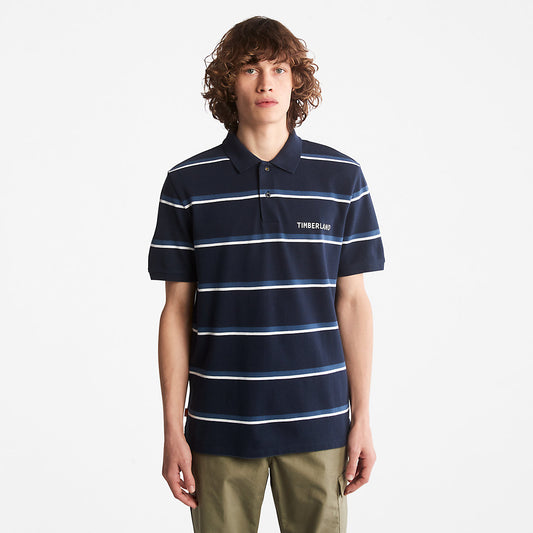 Timberland Quality - Zealand River Striped Polo Shirt for Men in Navy