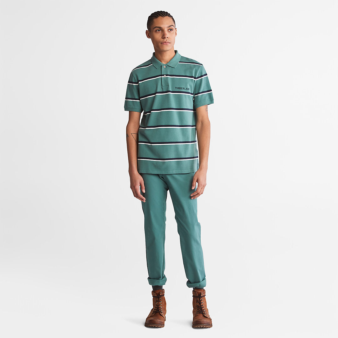 Timberland Top Pick - Zealand River Striped Polo Shirt for Men in Green