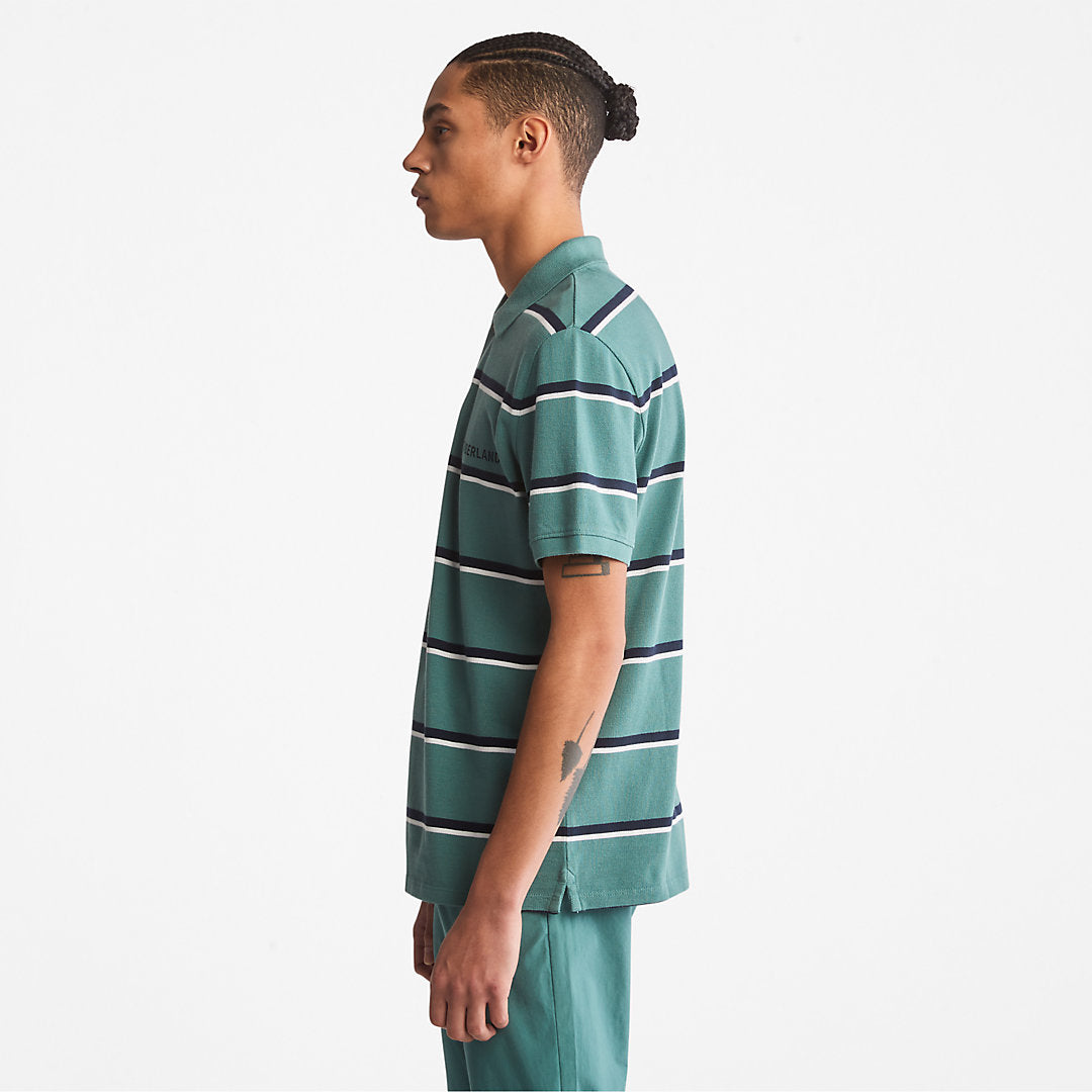 Timberland Top Pick - Zealand River Striped Polo Shirt for Men in Green