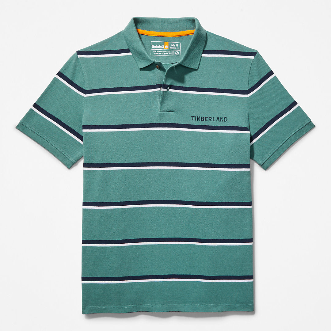 Timberland Top Pick - Zealand River Striped Polo Shirt for Men in Green