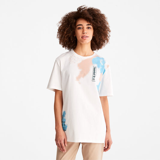 Timberland Best Price - Paint Graphic T-Shirt for Men in White