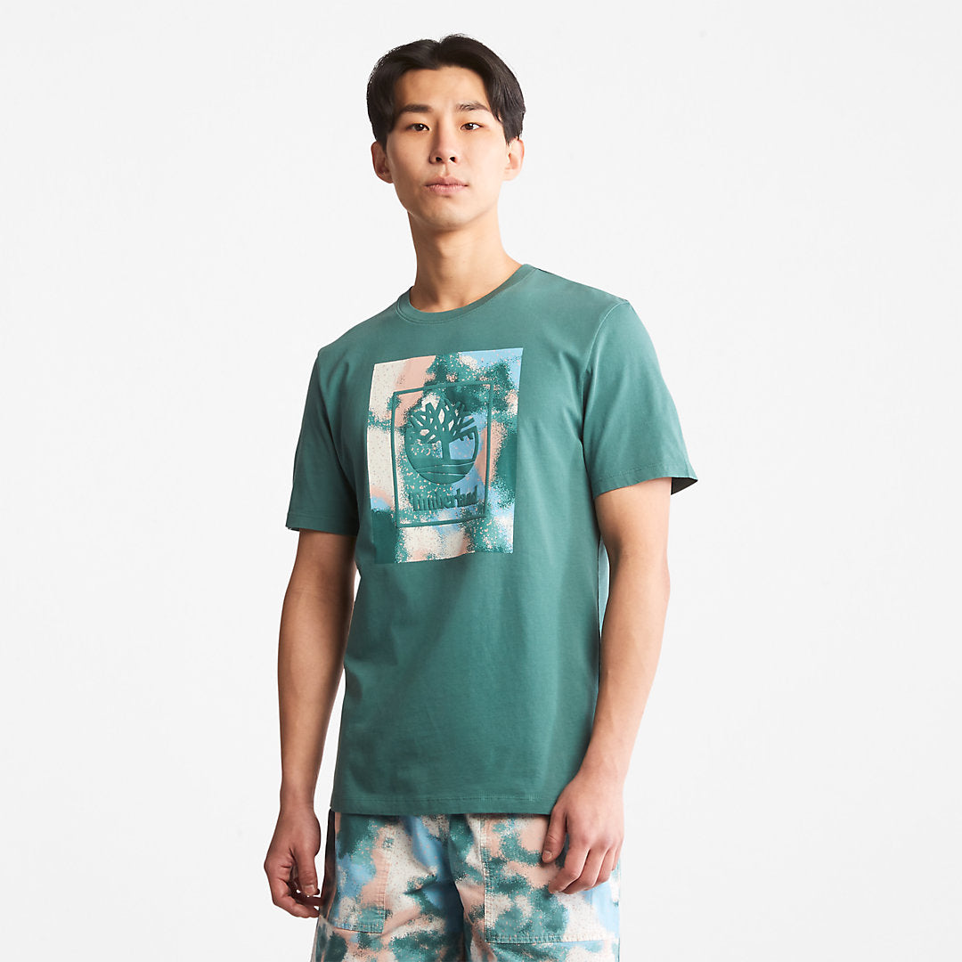 Timberland Latest - Storytelling Logo T-Shirt for Men in Teal