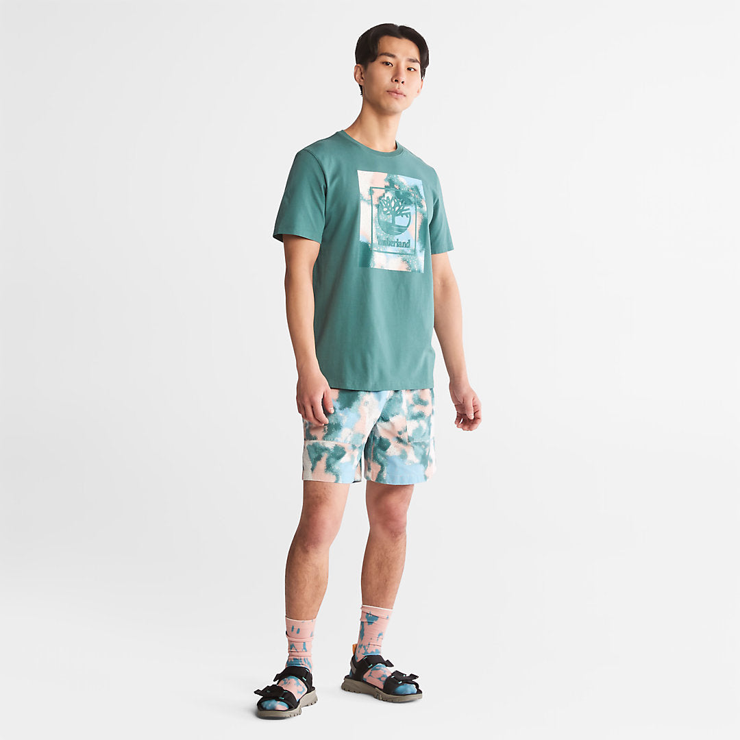 Timberland Latest - Storytelling Logo T-Shirt for Men in Teal