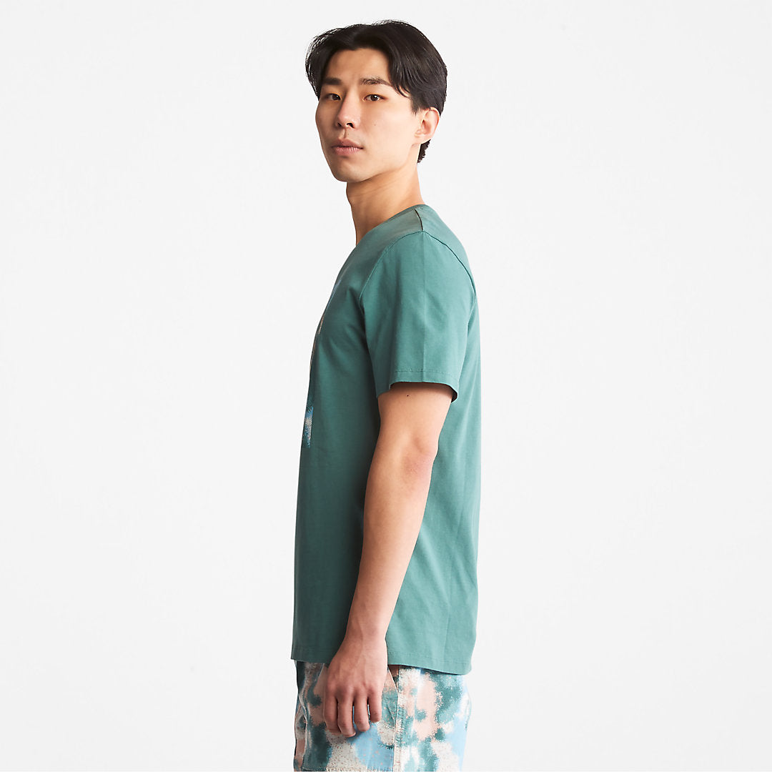 Timberland Latest - Storytelling Logo T-Shirt for Men in Teal