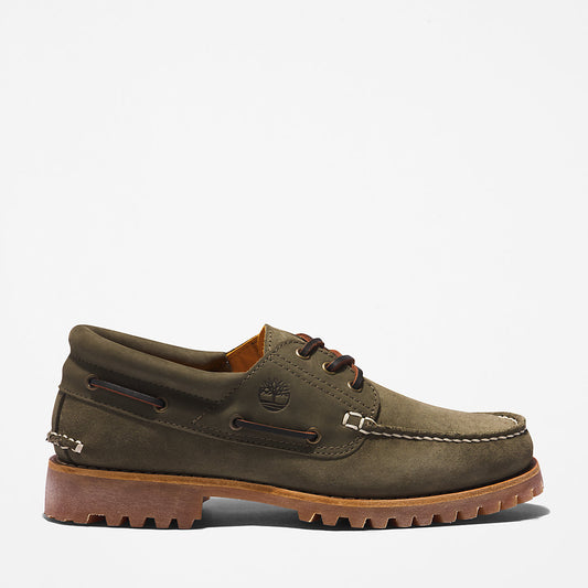 Timberland Trusted - Timberland® 3-Eye Lug Handsewn Boat Shoe for Men in Dark Green