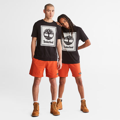 Timberland Trusted - Stack Logo T-Shirt for Men in Black/White