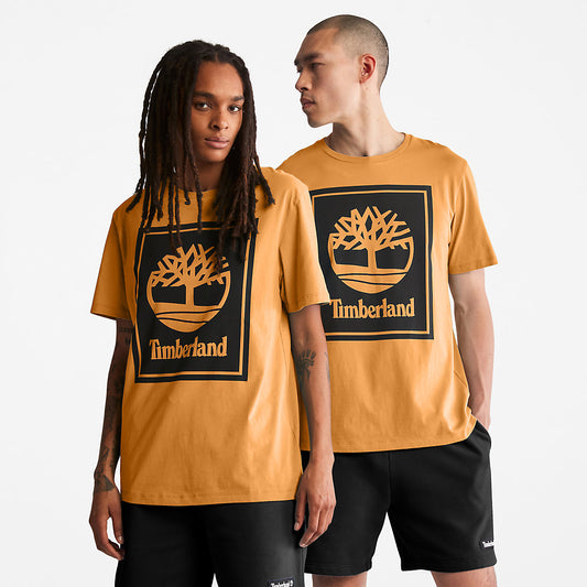 Timberland Quality - Stack Logo T-Shirt for Men in Orange/Black