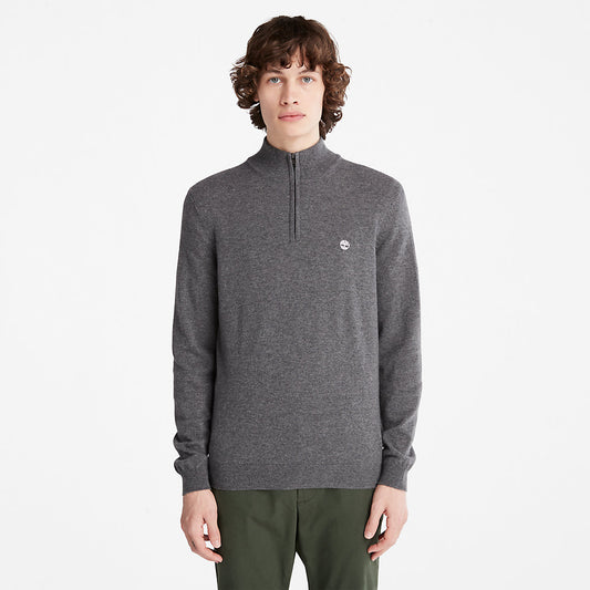 Timberland Top Pick - Cohas Brook Zip-neck Sweater for Men in Dark Grey