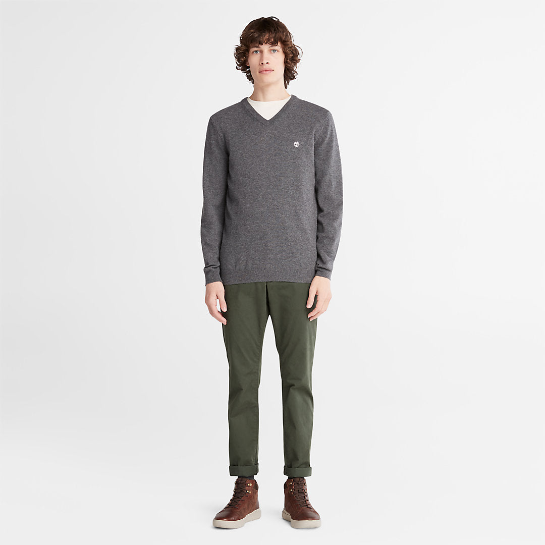 Timberland Great Value - Cohas Brook V-Neck Sweater for Men in Dark Grey