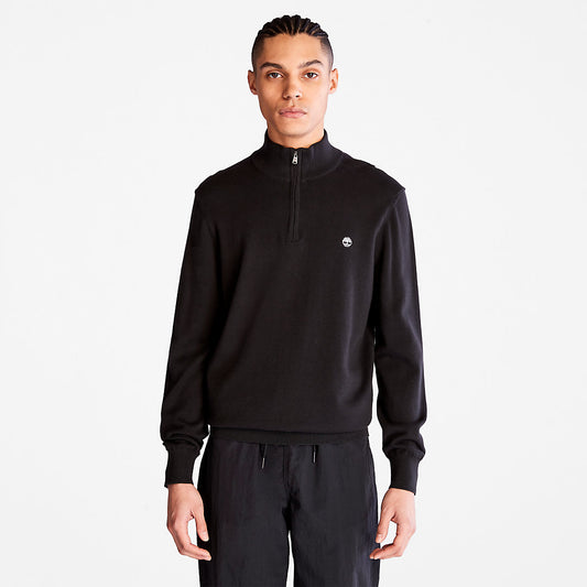 Timberland Featured - Williams River Zip-neck Sweater for Men in Black