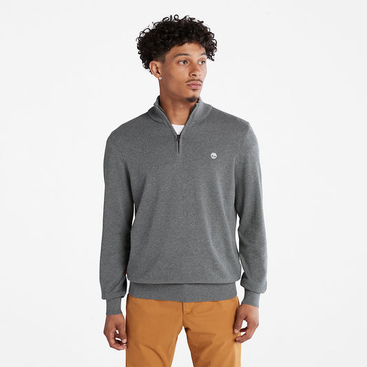 Timberland Hot Sale - Williams River Zip-neck Sweater for Men in Dark Grey