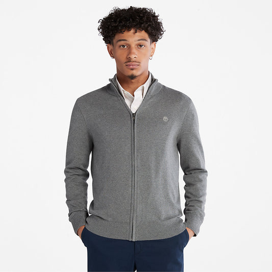 Timberland Top Pick - Williams River Organic Cotton Zip Sweater for Men in Grey