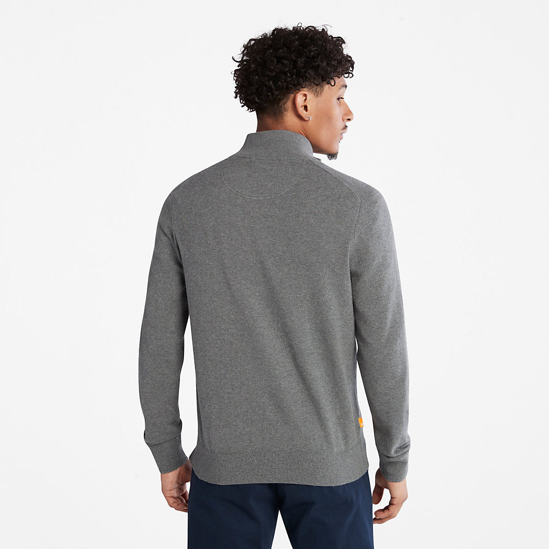 Timberland Top Pick - Williams River Organic Cotton Zip Sweater for Men in Grey