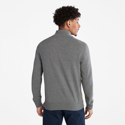 Timberland Top Pick - Williams River Organic Cotton Zip Sweater for Men in Grey