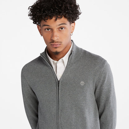 Timberland Top Pick - Williams River Organic Cotton Zip Sweater for Men in Grey