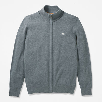 Timberland Top Pick - Williams River Organic Cotton Zip Sweater for Men in Grey