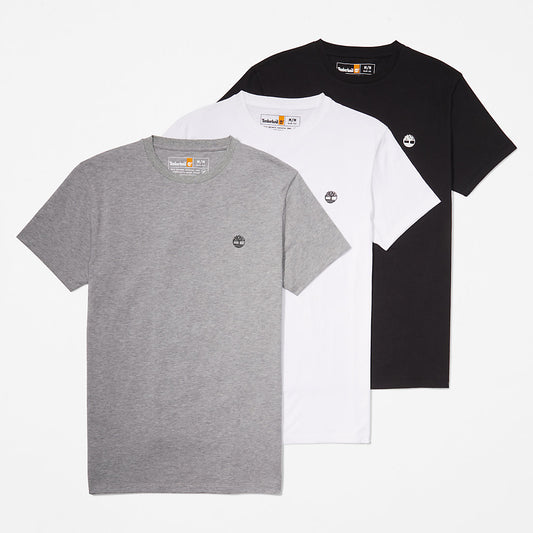 Timberland Deals - 3xPack Organic Cotton T-Shirts for Men in Black, White, Grey