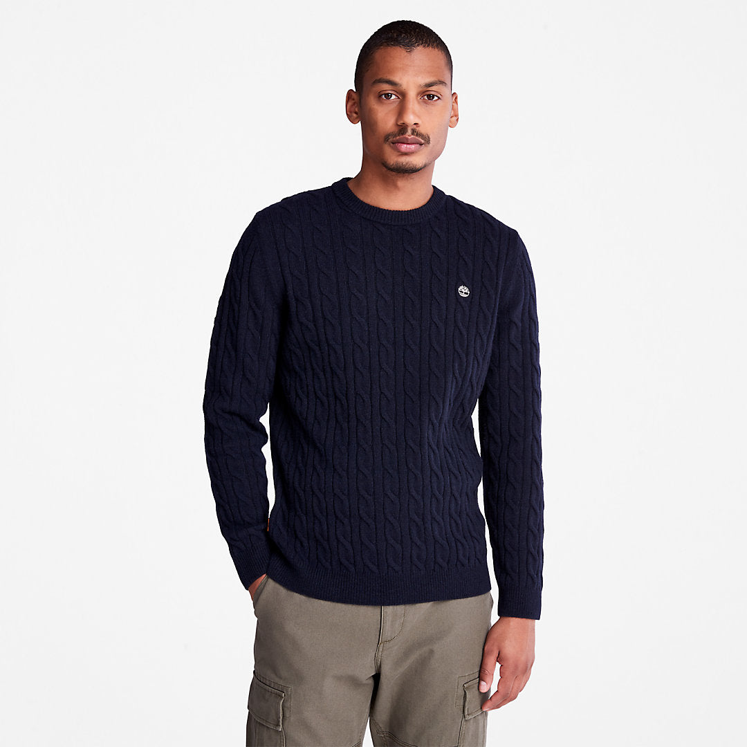 Timberland Trending - Phillips Brook Cable-knit Sweater for Men in Navy