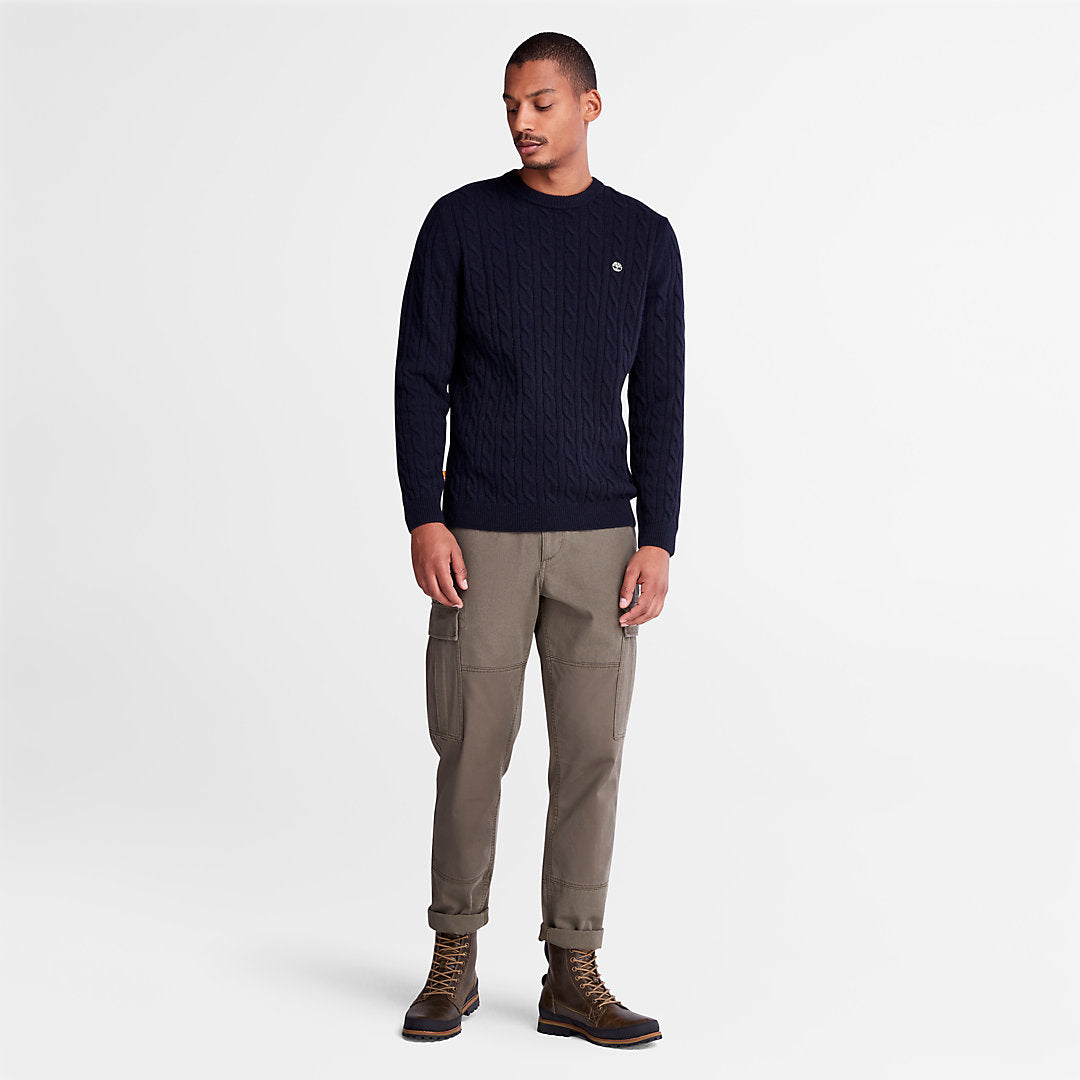 Timberland Trending - Phillips Brook Cable-knit Sweater for Men in Navy