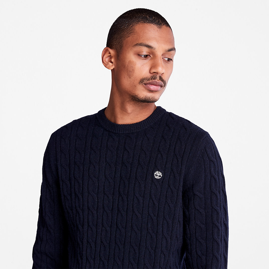 Timberland Trending - Phillips Brook Cable-knit Sweater for Men in Navy