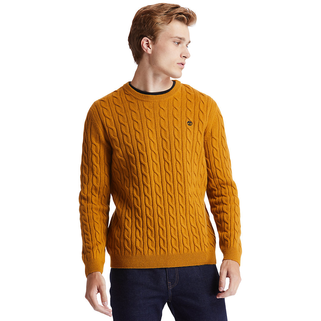 Timberland Trusted - Phillips Brook Cable Sweater for Men in Yellow
