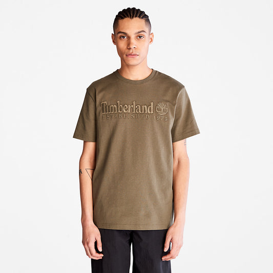 Timberland Customer Favorite - Outdoor Heritage Linear-Logo T-Shirt for Men in Dark Green