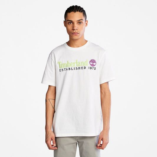 Timberland Signature - Outdoor Heritage Linear-Logo T-Shirt for Men in White