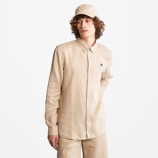 Timberland Signature - Mill River Slim-Fit Linen Shirt for Men in Beige