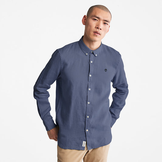 Timberland Latest - Mill River Slim-Fit Linen Shirt for Men in Blue or Navy
