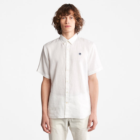 Timberland Trending - Mill River Short-sleeve Linen Shirt for Men in White