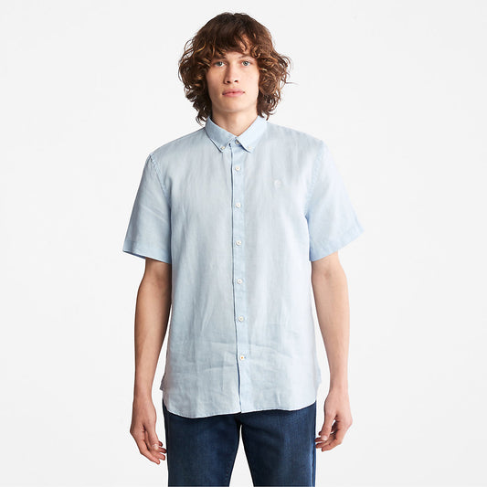 Timberland Latest - Mill River Short-Sleeve Shirt for Men in Light Blue