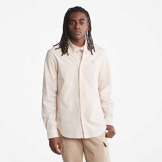 Timberland Special Offer - Striped Seersucker Shirt for Men in Orange