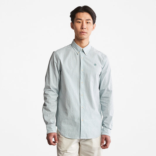 Timberland Deals - Striped Seersucker Shirt for Men in Green